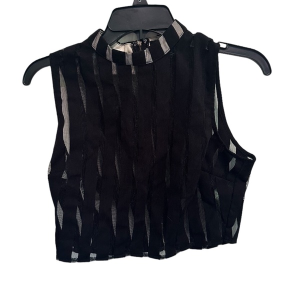 Forever 21 Striped See-Through Zip Up Vest - Picture 2 of 5